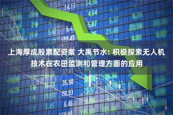 上海厚成股票配资案 大禹节水: 积极探索无人机技术在农田监测和管理方面的应用